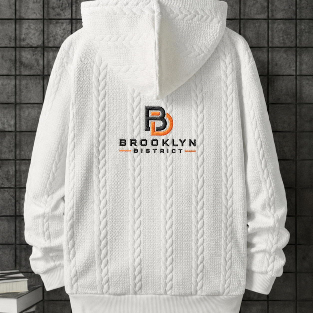 1pc of Brooklyn District Men's Autumn Winter Hooded Zip-Up - Image 4