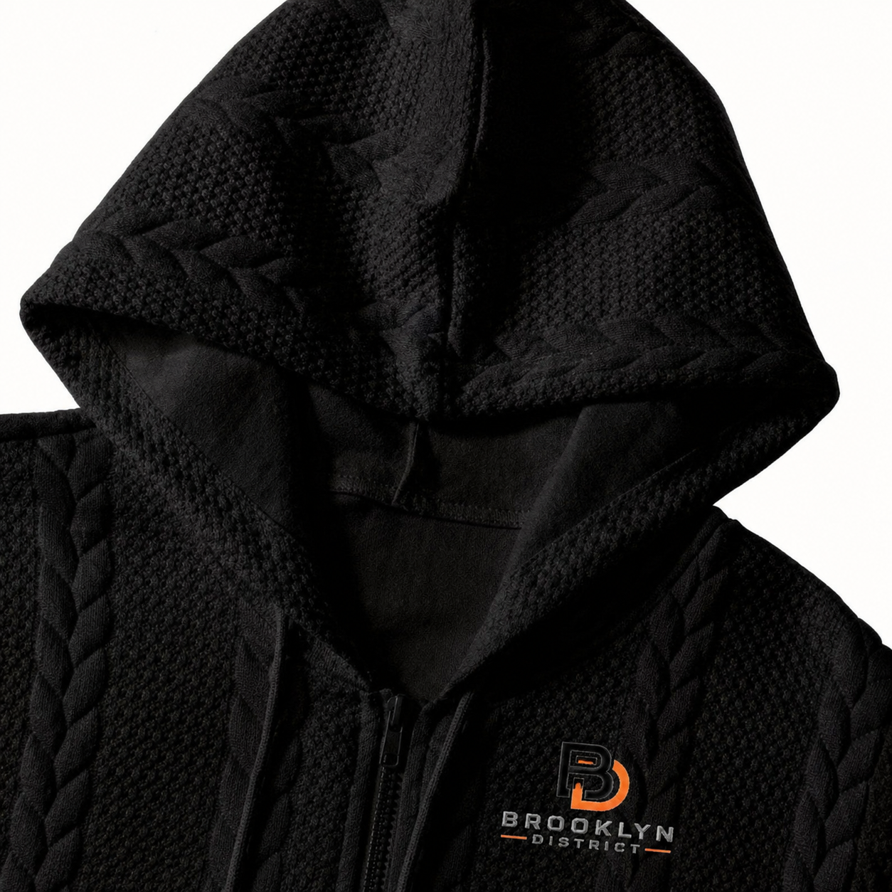 1pc of Brooklyn District Men's Autumn Winter Hooded Zip-Up - Image 3
