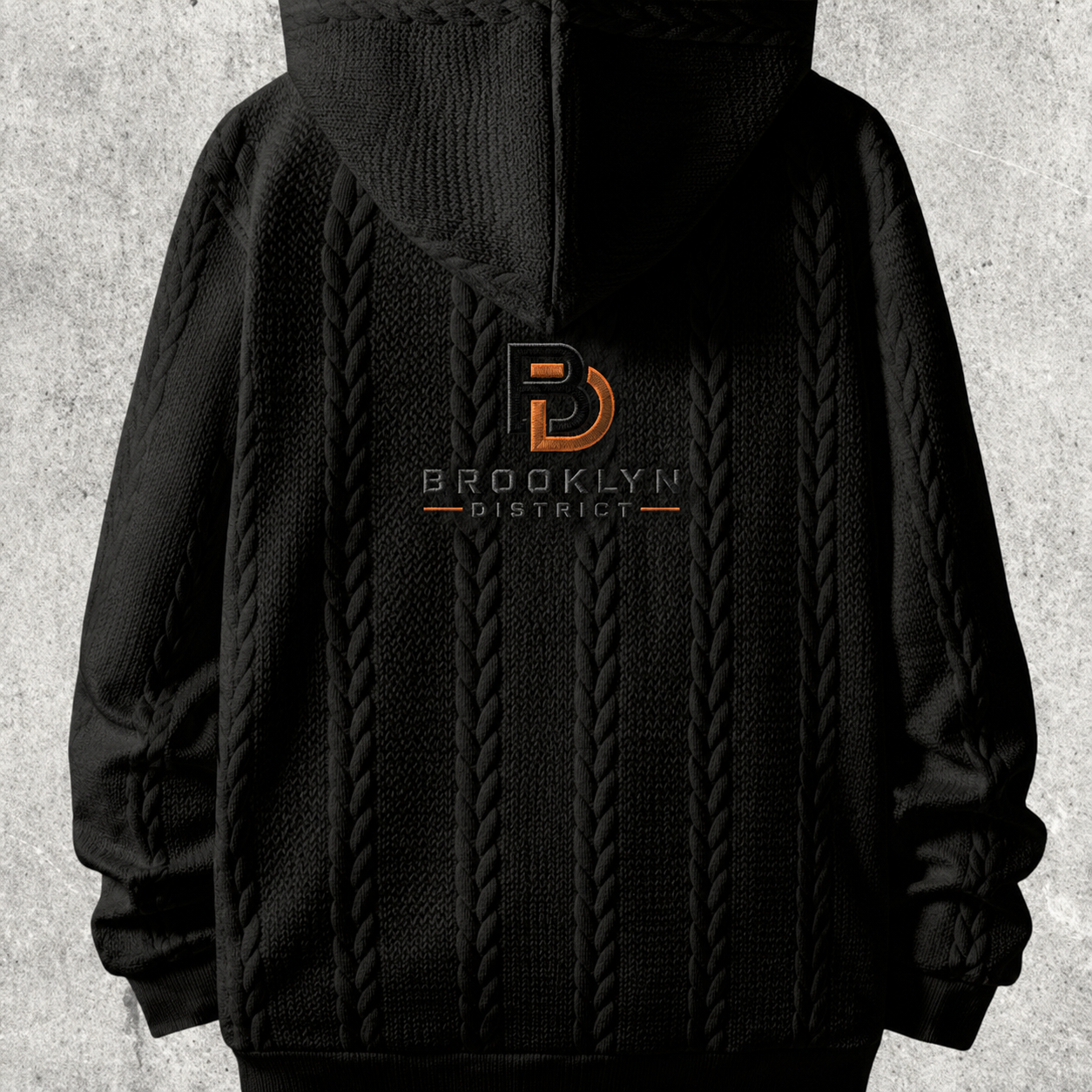 1pc of Brooklyn District Men's Autumn Winter Hooded Zip-Up - Image 2