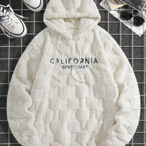 Jacquard Plaid Hooded Sweatshirt