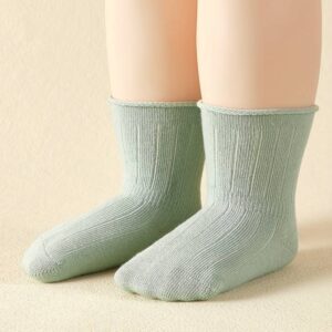 Five Pairs of Unisex Solid Color Short Socks for Infants And Toddlers