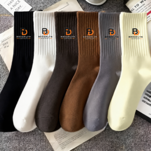 5 Pairs of Brooklyn District Random Men's Ribbed Casual And Comfortable Mid-Calf Socks